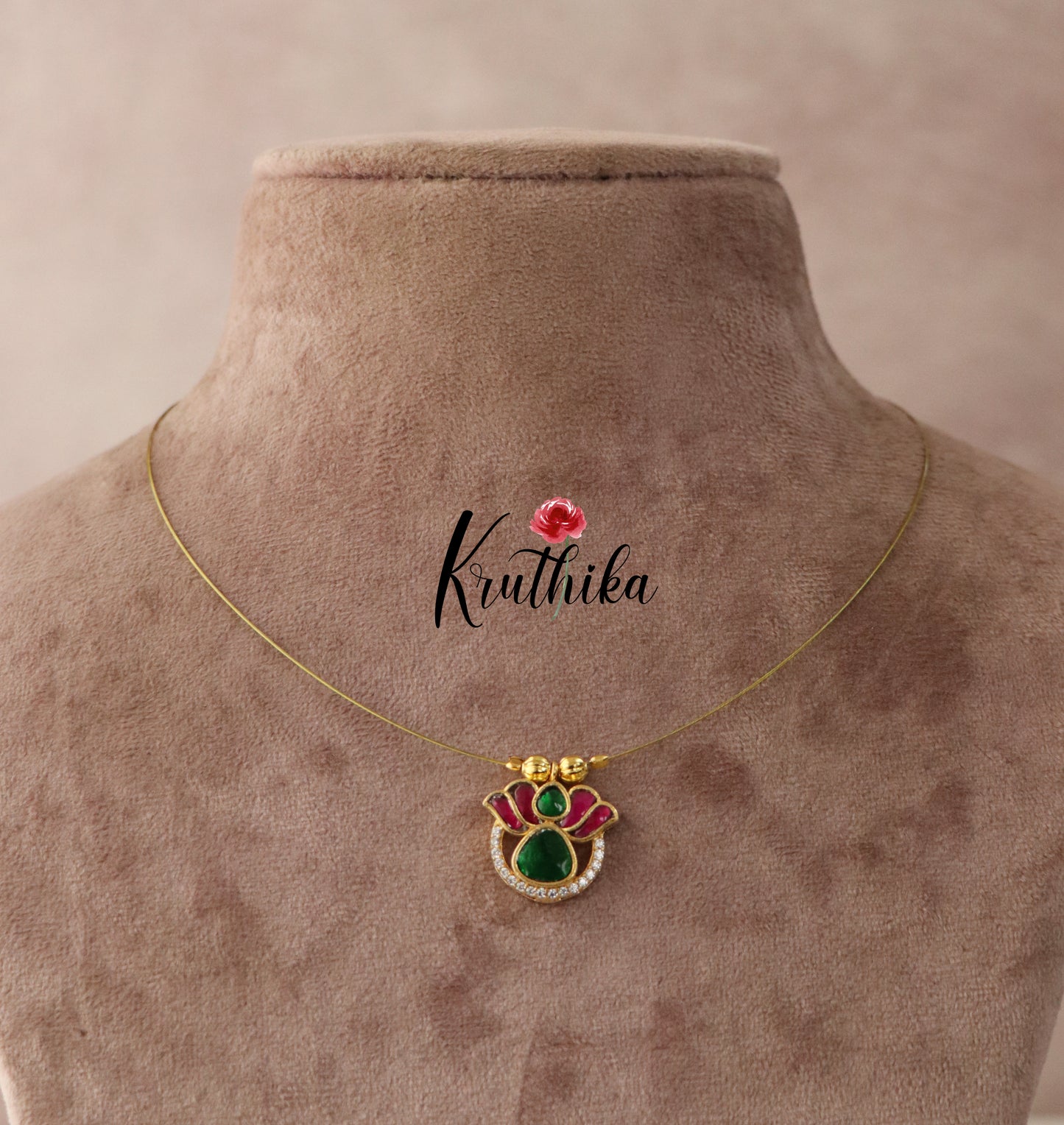 Jadau Pendant Invisible chain NC1527 (three color options)