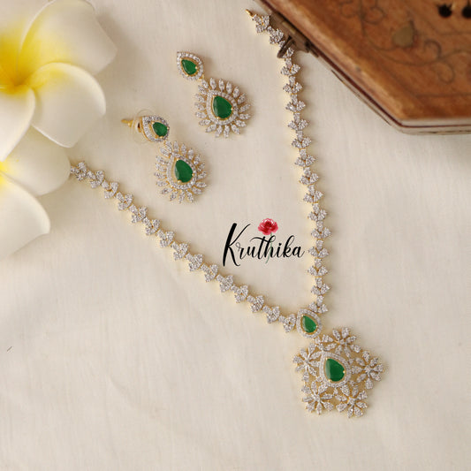 Simple CZ Necklace NC1469 (Available in 2 Colours)