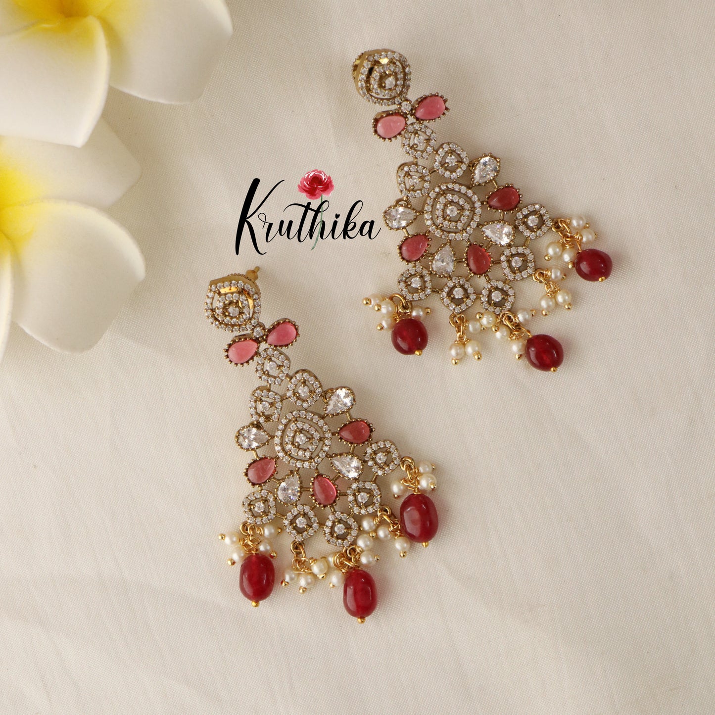 Beautiful Two Layer AD/Victorian Necklace NC1472 (Available in 3 Colours)