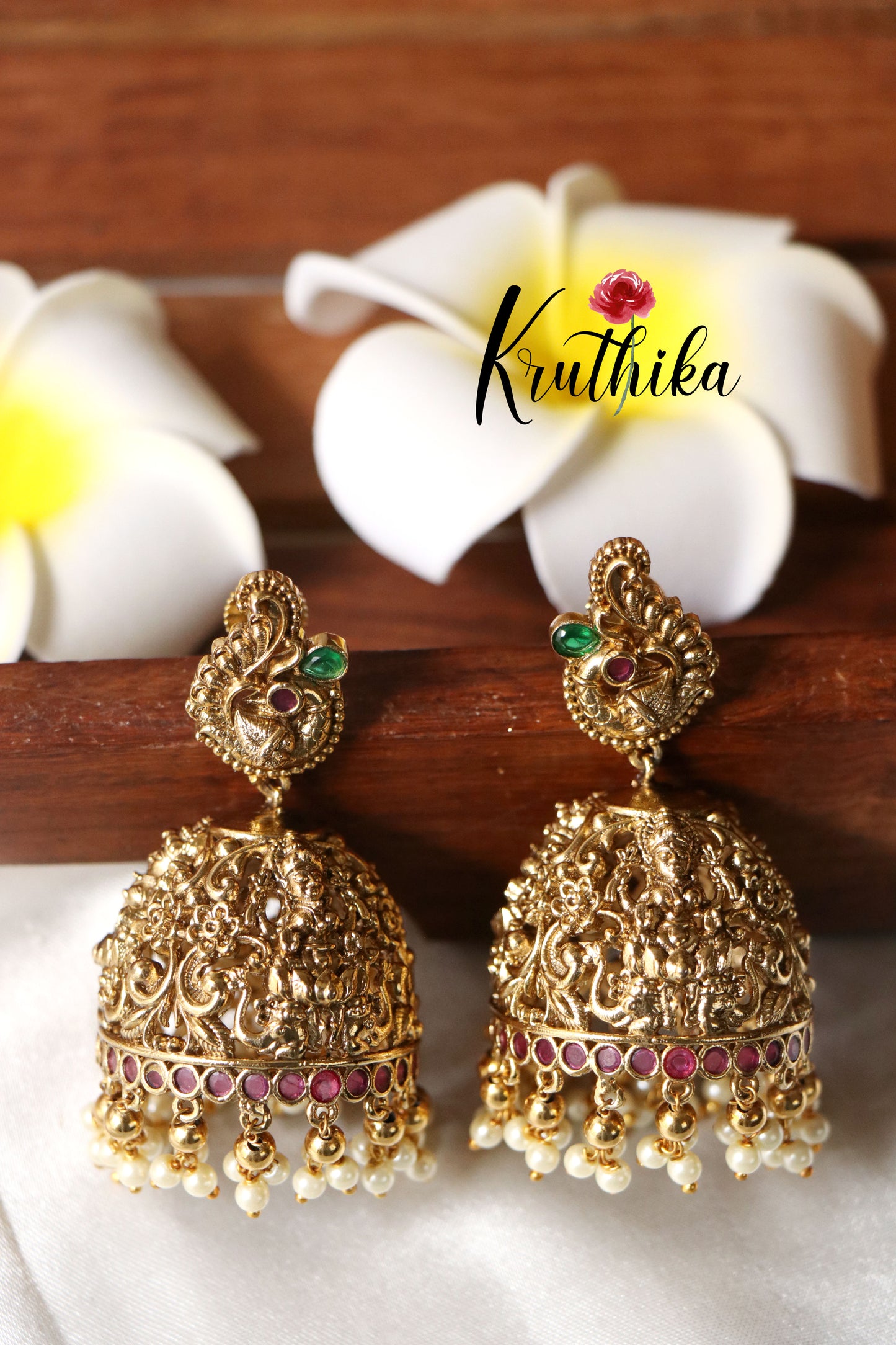 Premium Lakshmi Peacock Jhumkas E353
