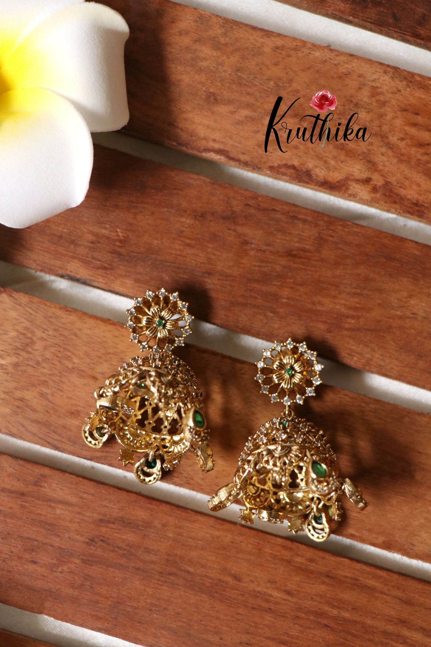 Simple Flower Jhumkas EC379