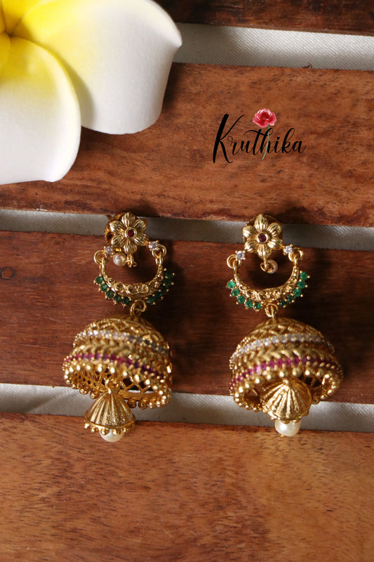 Simple Flower Jhumkas EC382
