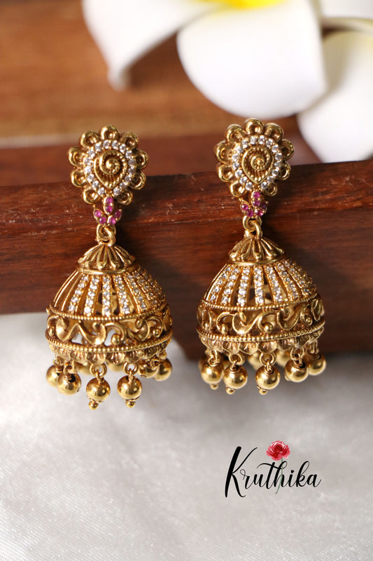 Premium AD Jhumkas E373