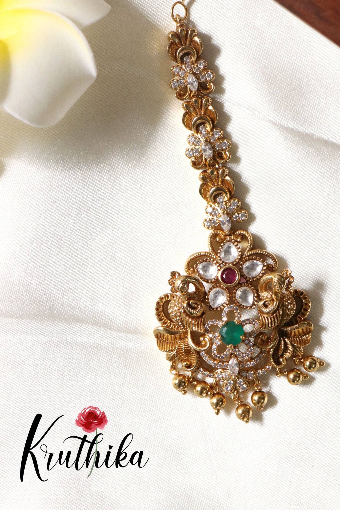 Trendy Flower Peacock Maang Tika MT196