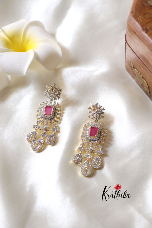 Sparkling Two Layer CZ Ruby Necklace NC1253