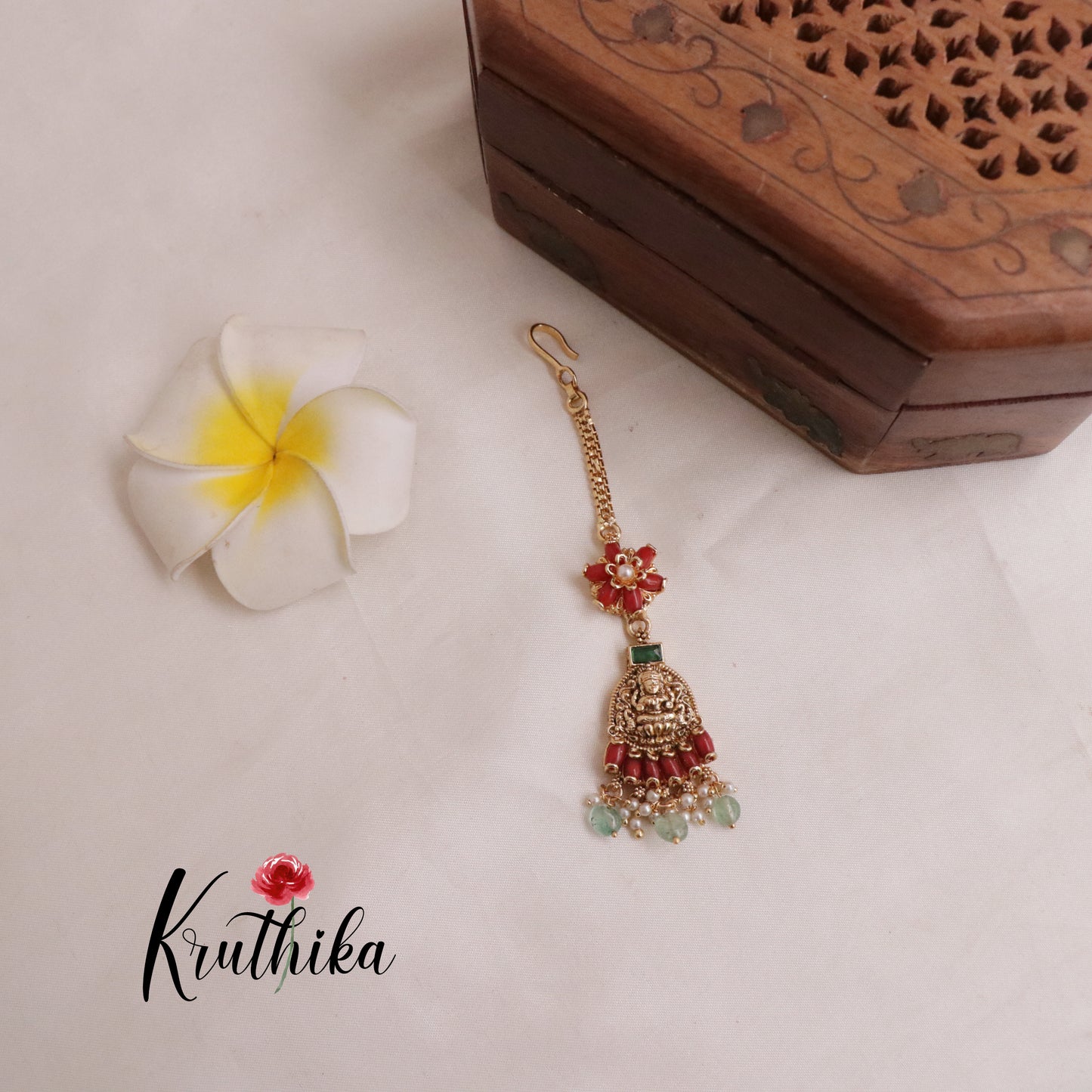 Pretty Lakshmi Flower Maang Tika MT245