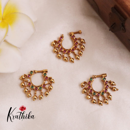 Simple Kemp Nose Ring / Nath (Assorted Colors) N65