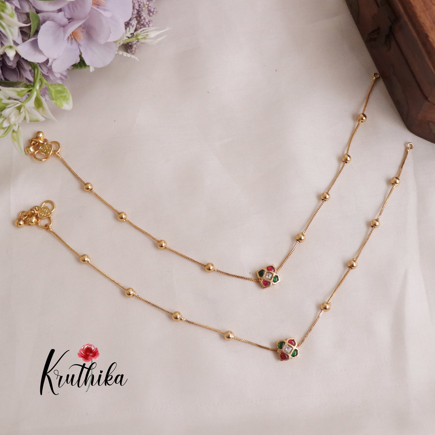 Trendy Jadau Anklets A46