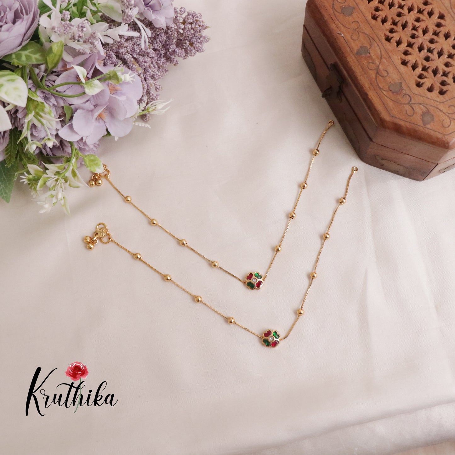 Trendy Jadau Anklets A46