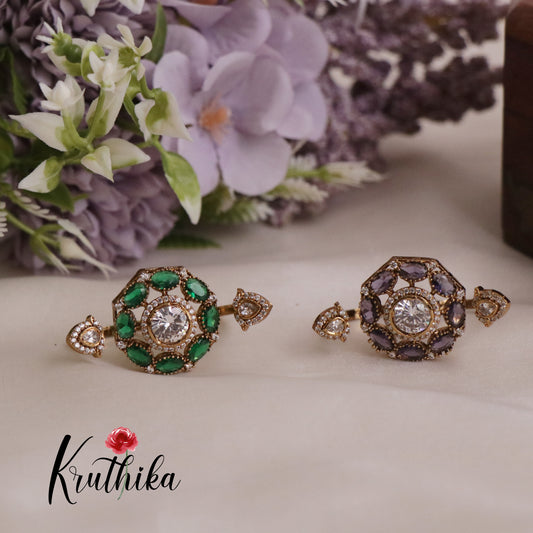 Trendy Victorian Finger Rings R36  (Available in 2 Colours)