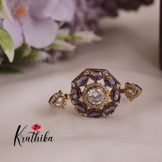 Trendy Victorian Finger Rings R36  (Available in 2 Colours)