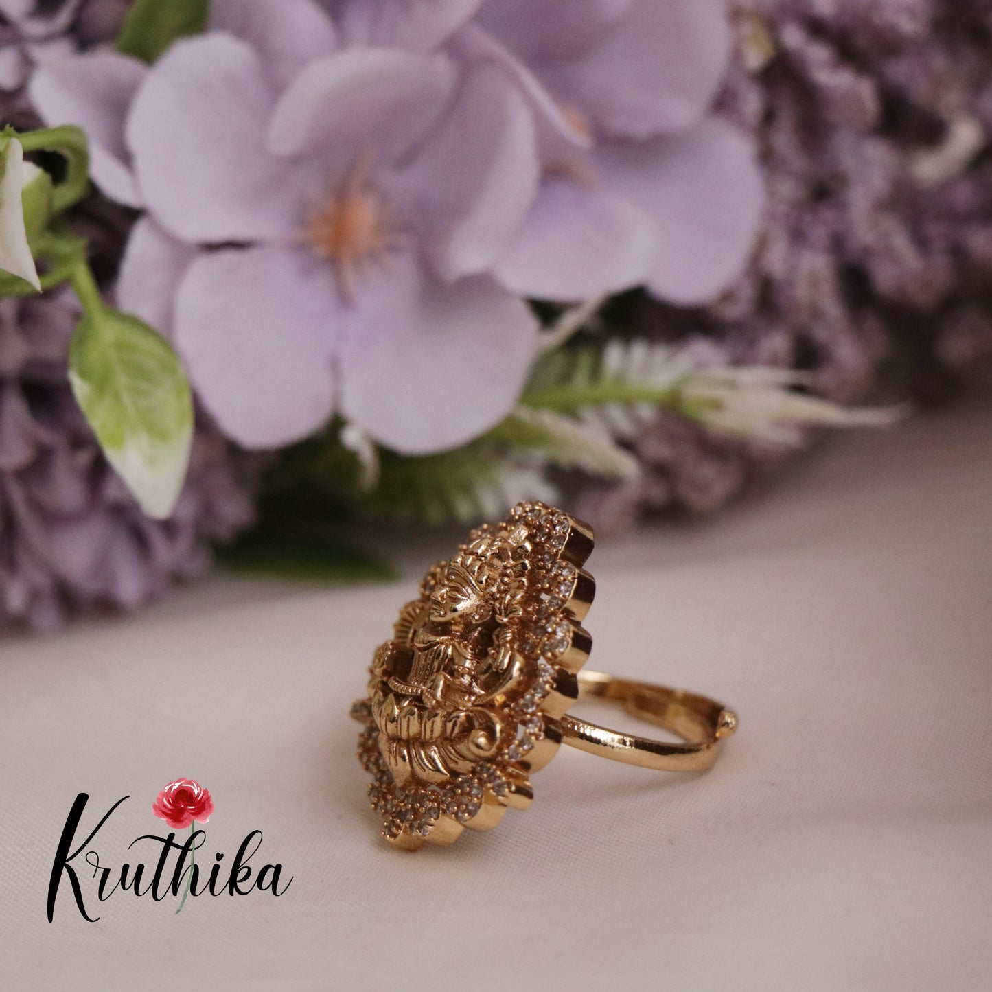 Beautiful Temple Lakshmi Devi Finger Ring R31