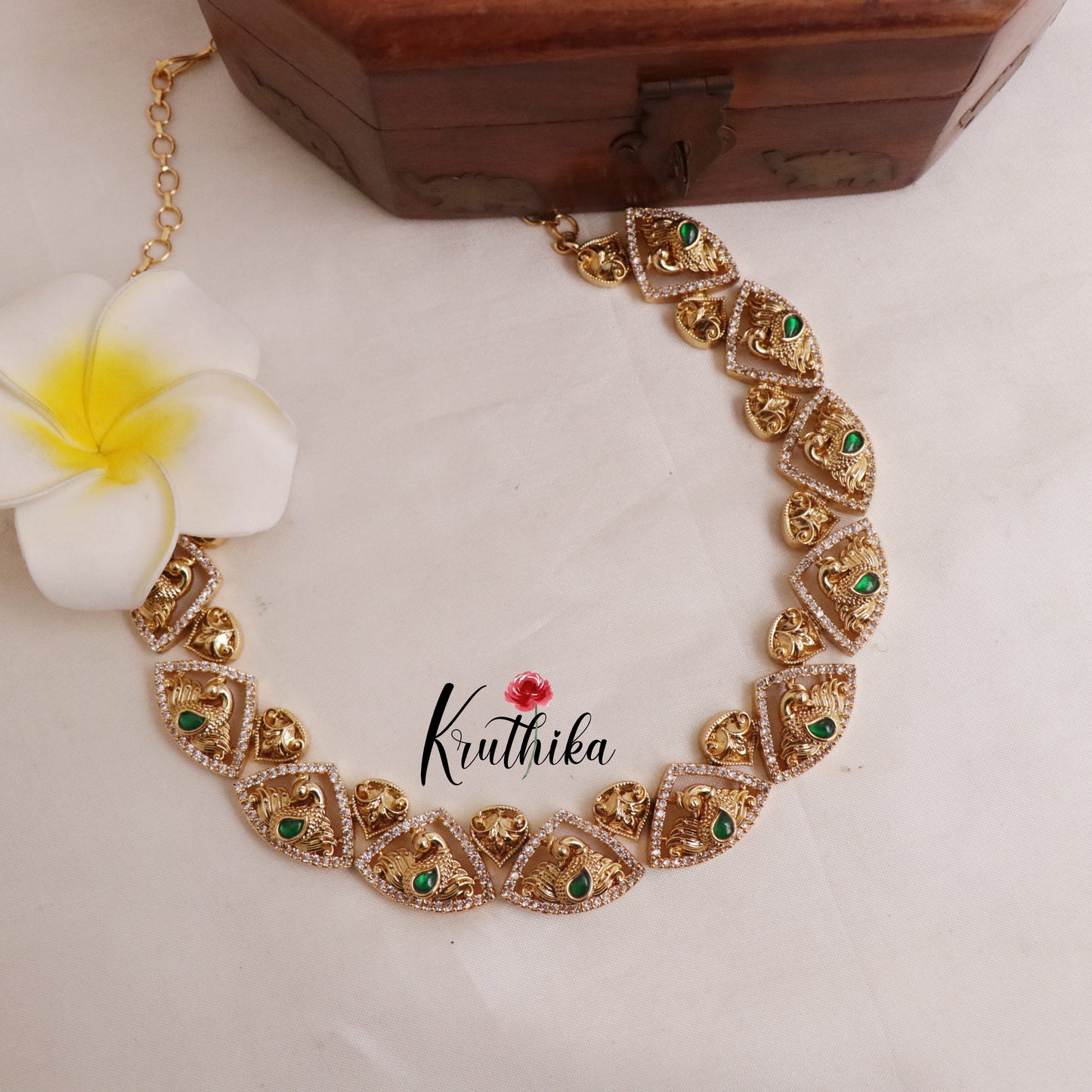 Pretty Jadau Stone Peacock Necklace NC1995 (Available in 3 Colours)