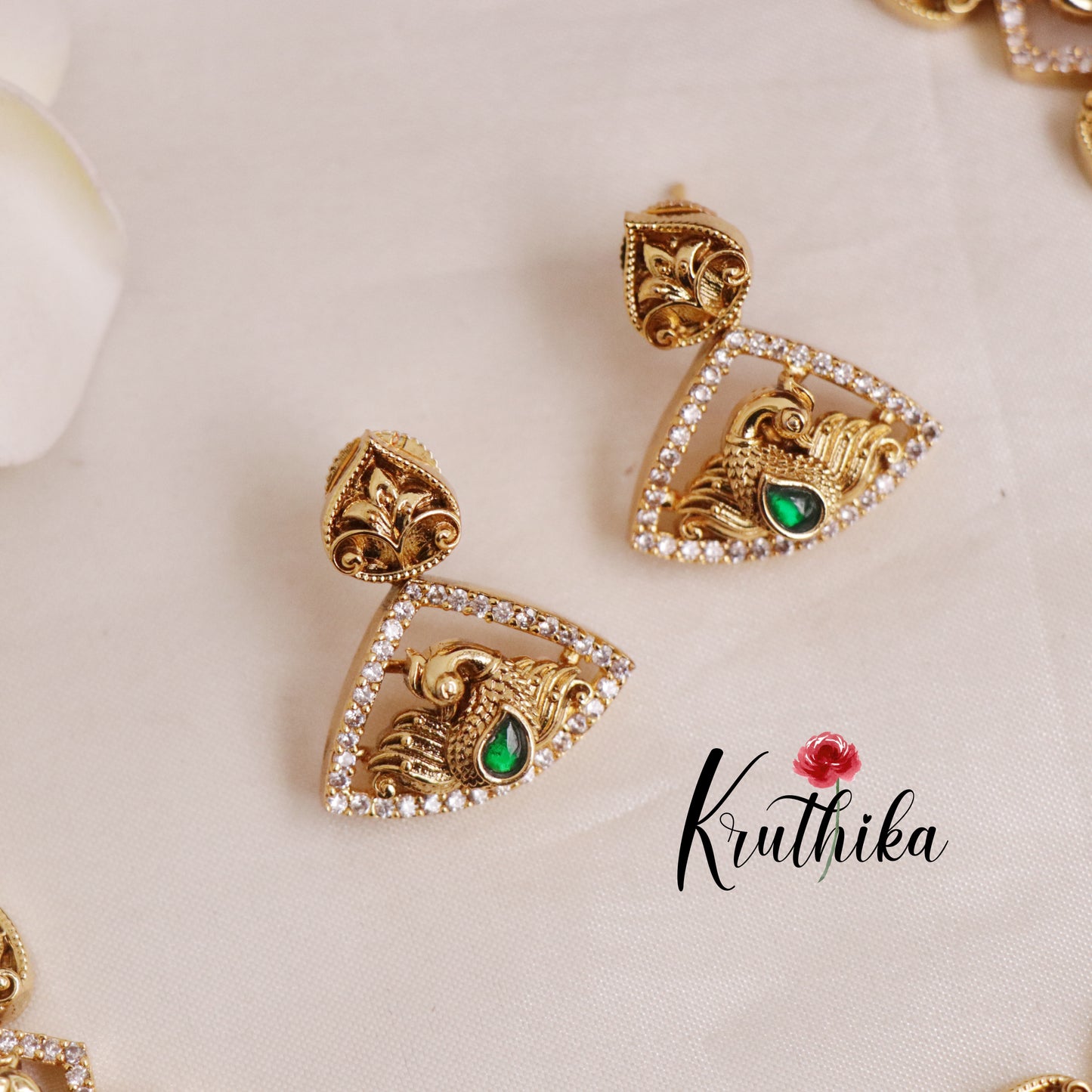 Pretty Jadau Stone Peacock Necklace NC1995 (Available in 3 Colours)