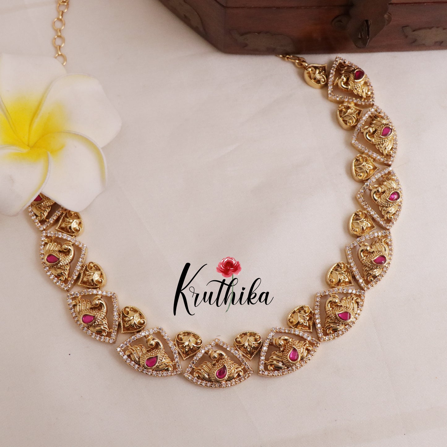 Pretty Jadau Stone Peacock Necklace NC1995 (Available in 3 Colours)