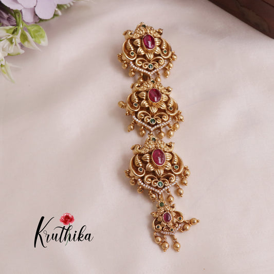 Gorgeous AD Peacock Design Floral Long Jada Billa J172