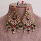 Trendy AD chandbalis with Green Beads E515