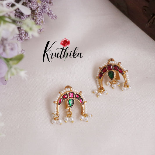 Beautiful Lotus Arch Drops Earcuffs | upper earrings | Bugadi Earrings E566