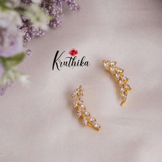 Beautiful CZ Golden Ivy Earcuff E554