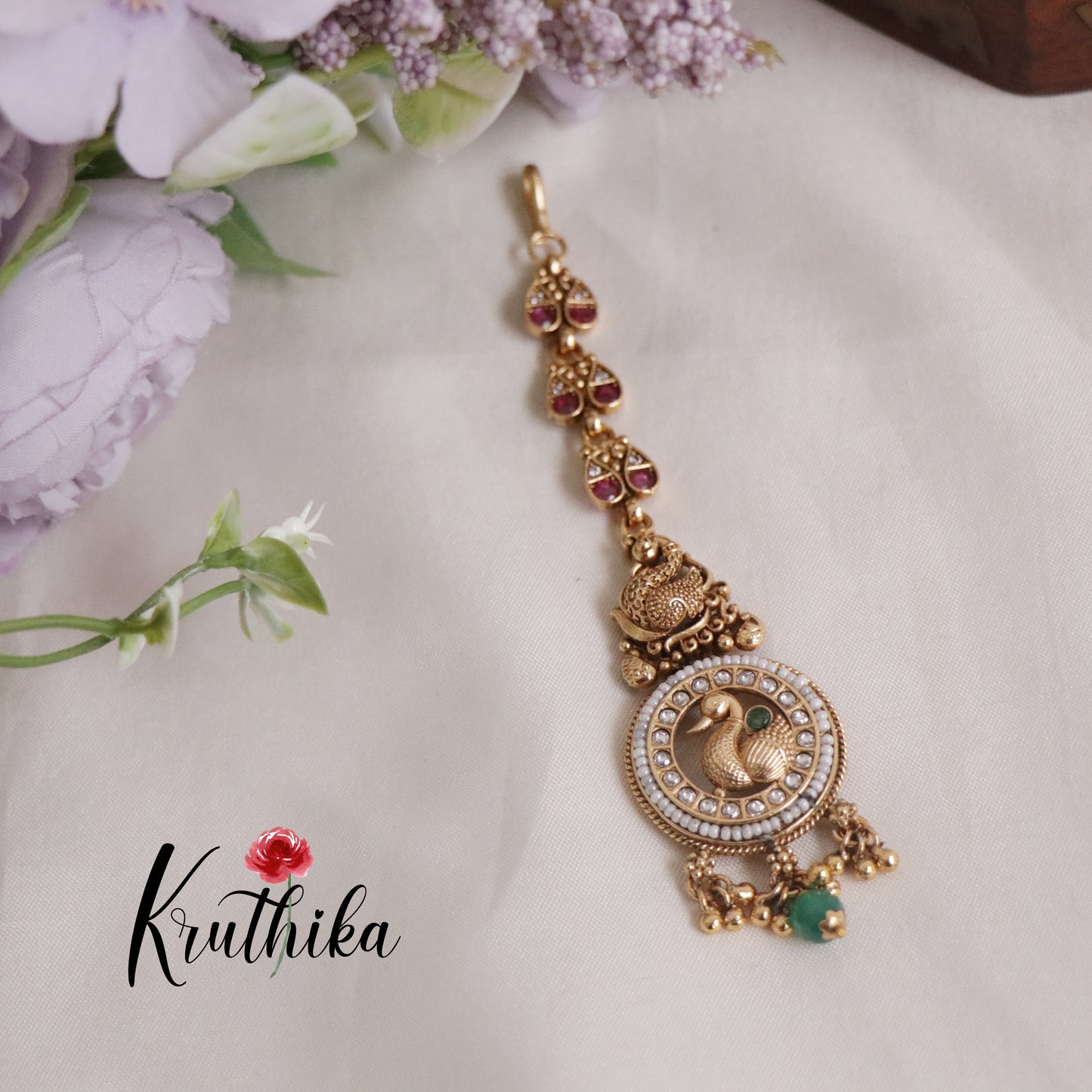 Gorgeous Bridal Antique Temple Lakshmi Peacock Splendour Choker Set NC2153