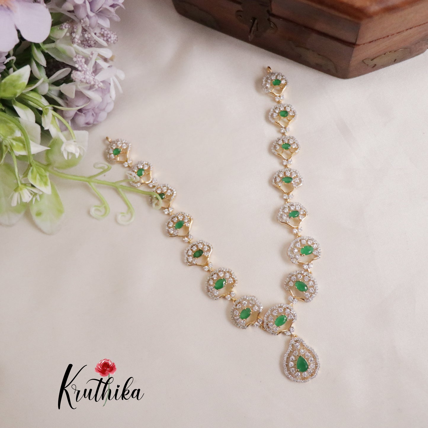 Gorgeous Sparkling CZ Raindrop Pendant Necklace NC2146 (Available in 2 Colours)