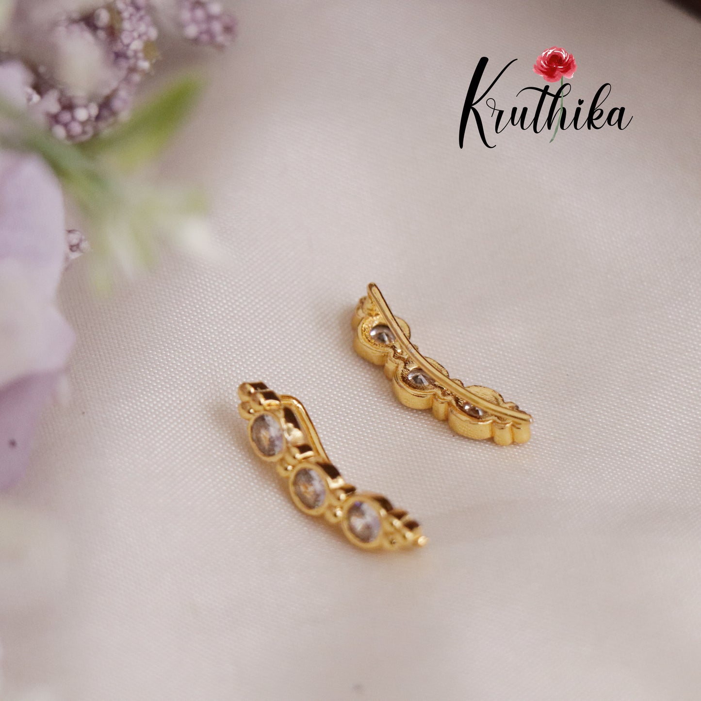 Simple Stone Line Earcuffs E451