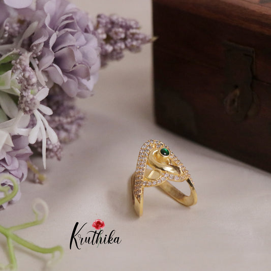 Beautiful CZ Sparking Peacock Finger Ring R44