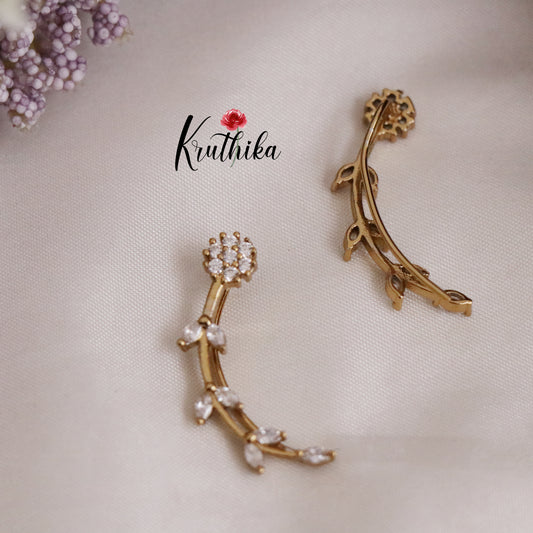 Simple CZ Twilight Blossom Earcuff E448