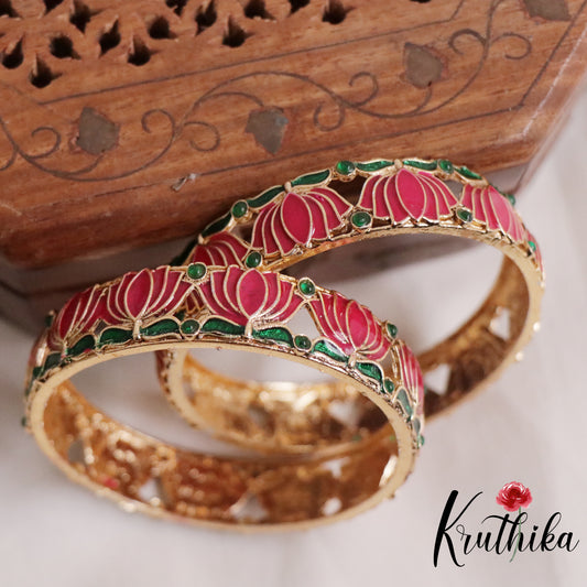 Trendy Lotus Charm Bangles B212