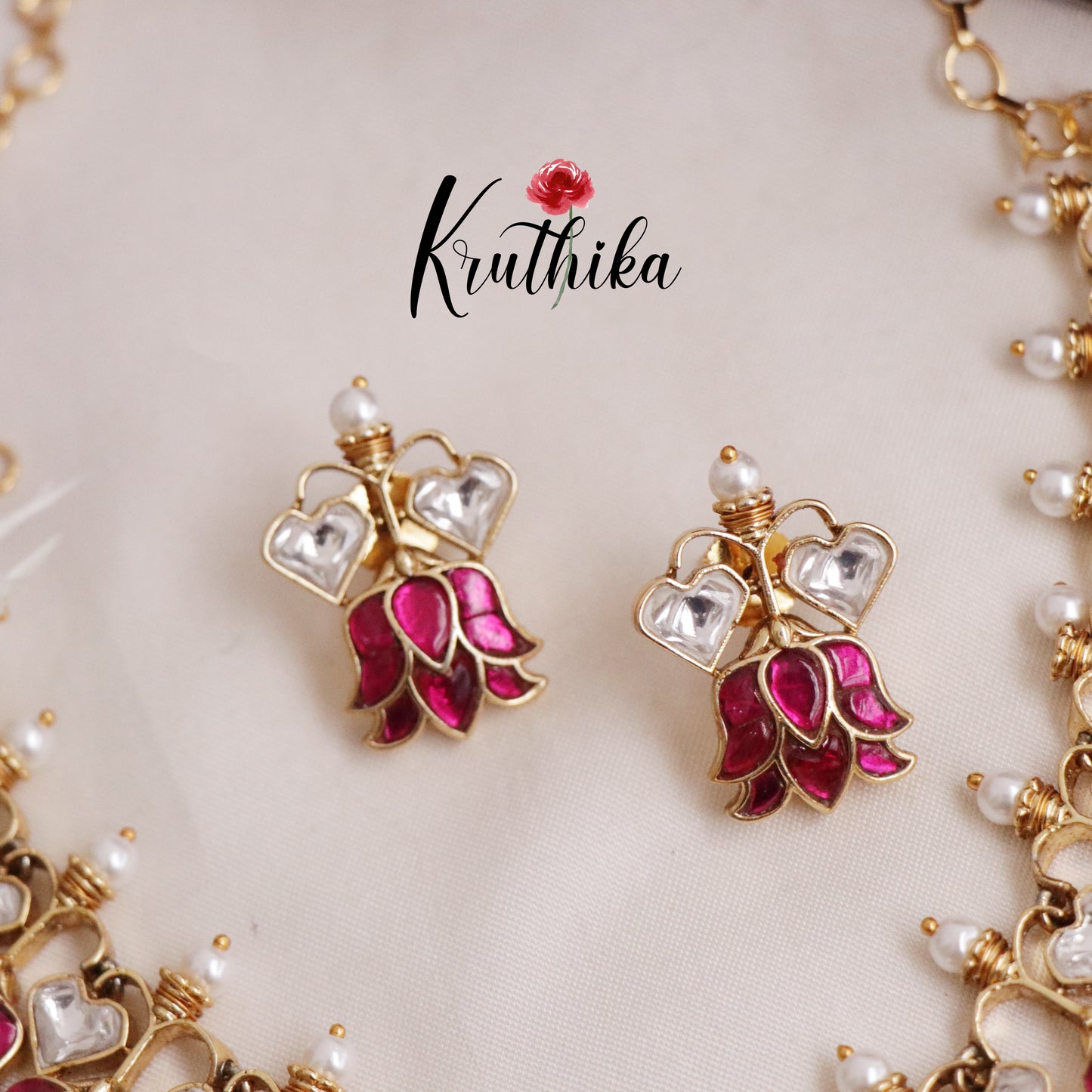 Beautiful Blooming Lotus Kemp Necklace Set NC2074