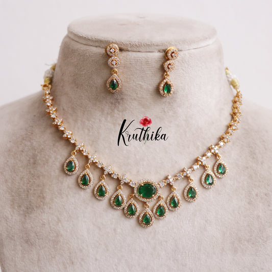 Trendy AD Victorian Necklace NC2193 (Available in 2 Colours)