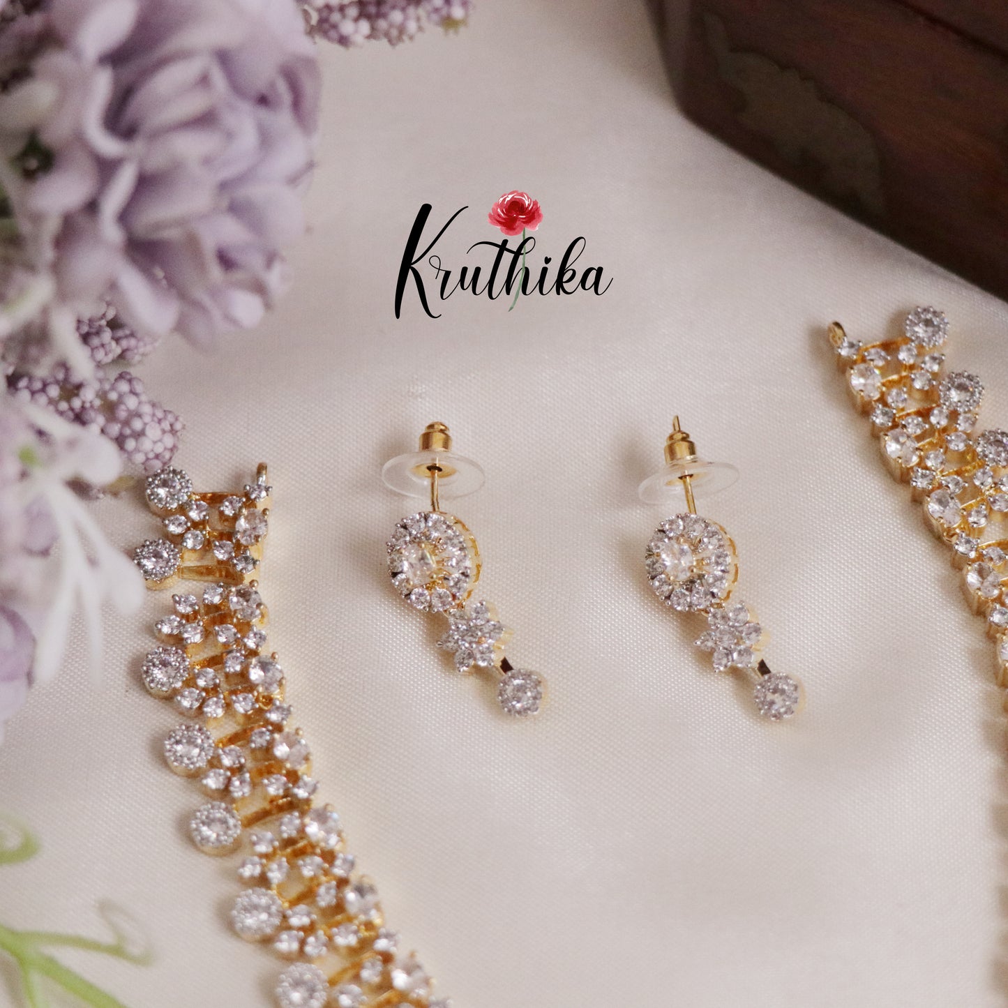 Beautiful Sparkling American Diamond Fringe CZ Necklace NC2136 (Available in 4 Colours)