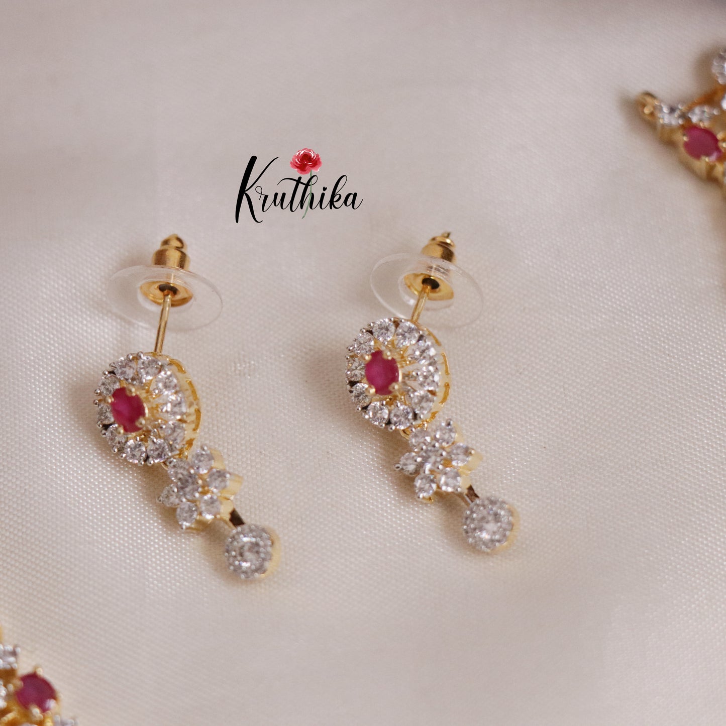 Beautiful Sparkling American Diamond Fringe CZ Necklace NC2136 (Available in 4 Colours)