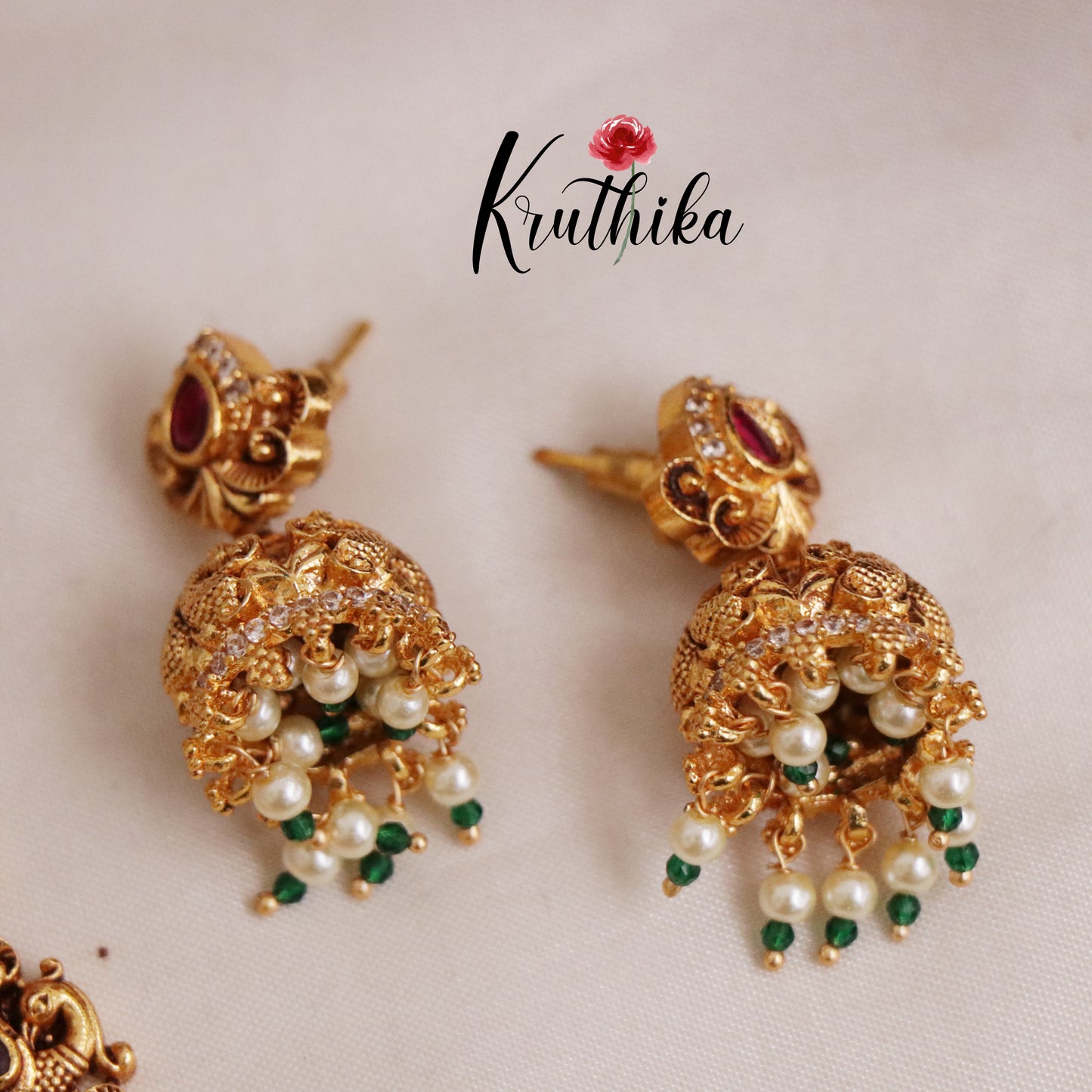 Beautiful Peacock Design Multi Stone Necklace Set NC2104