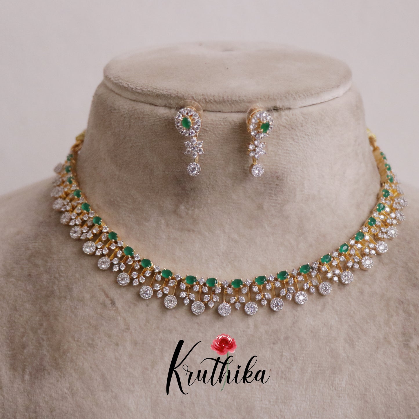 Beautiful Sparkling American Diamond Fringe CZ Necklace NC2136 (Available in 4 Colours)