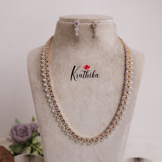 Beautiful Sparkling American Diamond Fringe Design CZ Haaram LH1923