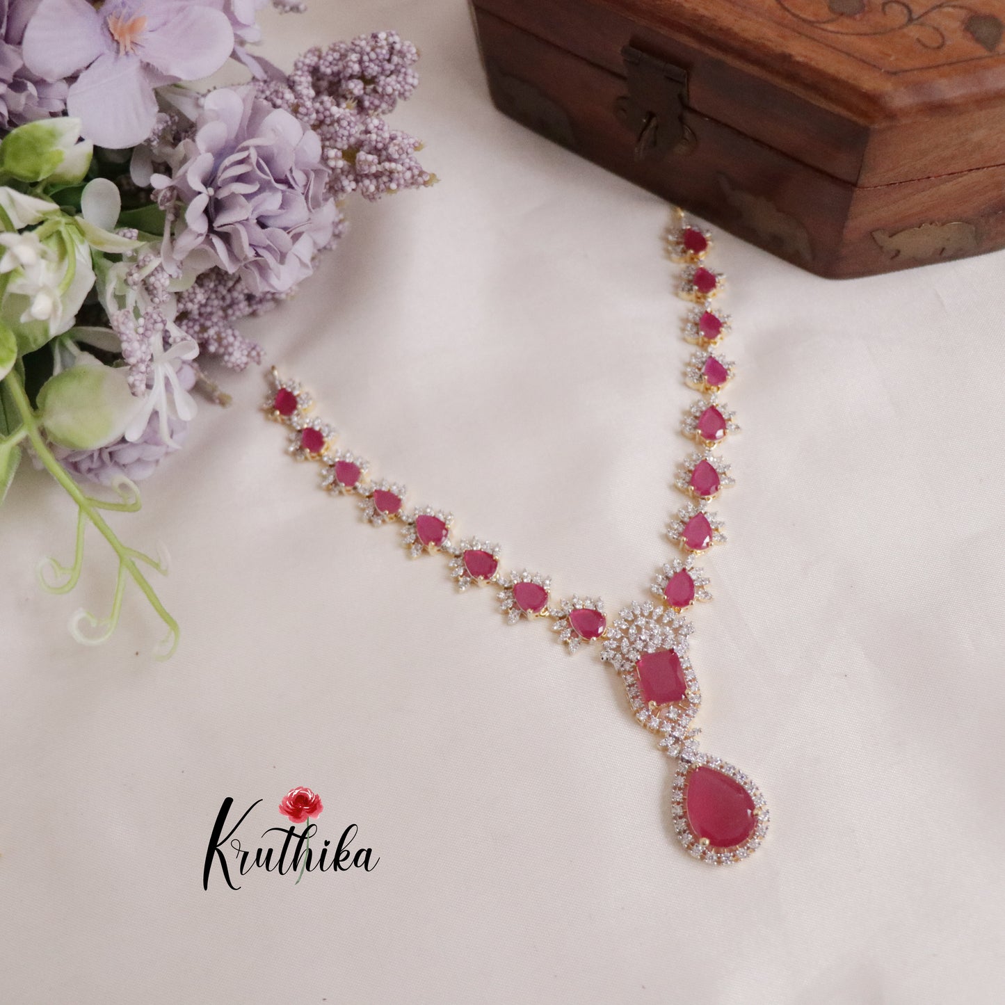 Royal Romance Duo CZ Necklace Set NC2139 (Available in 2 Colours)