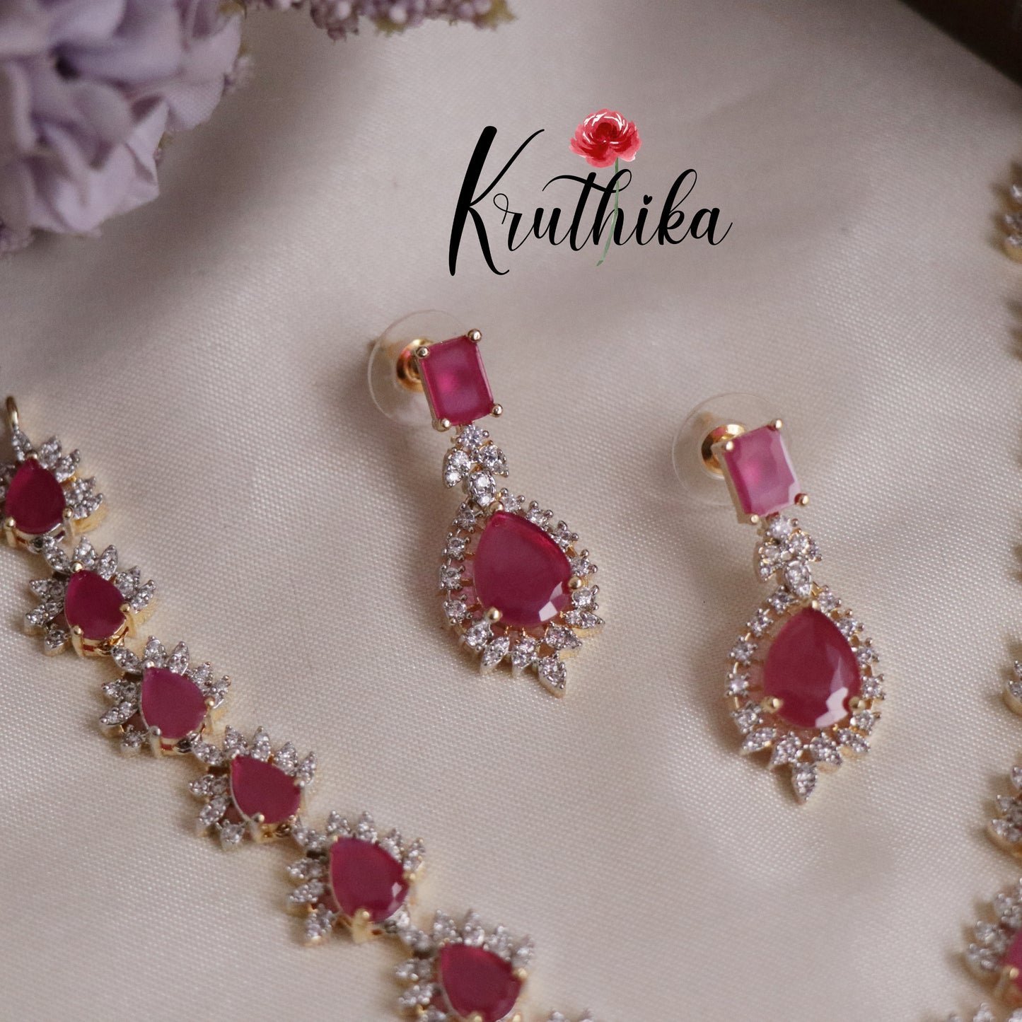 Royal Romance Duo CZ Necklace Set NC2139 (Available in 2 Colours)