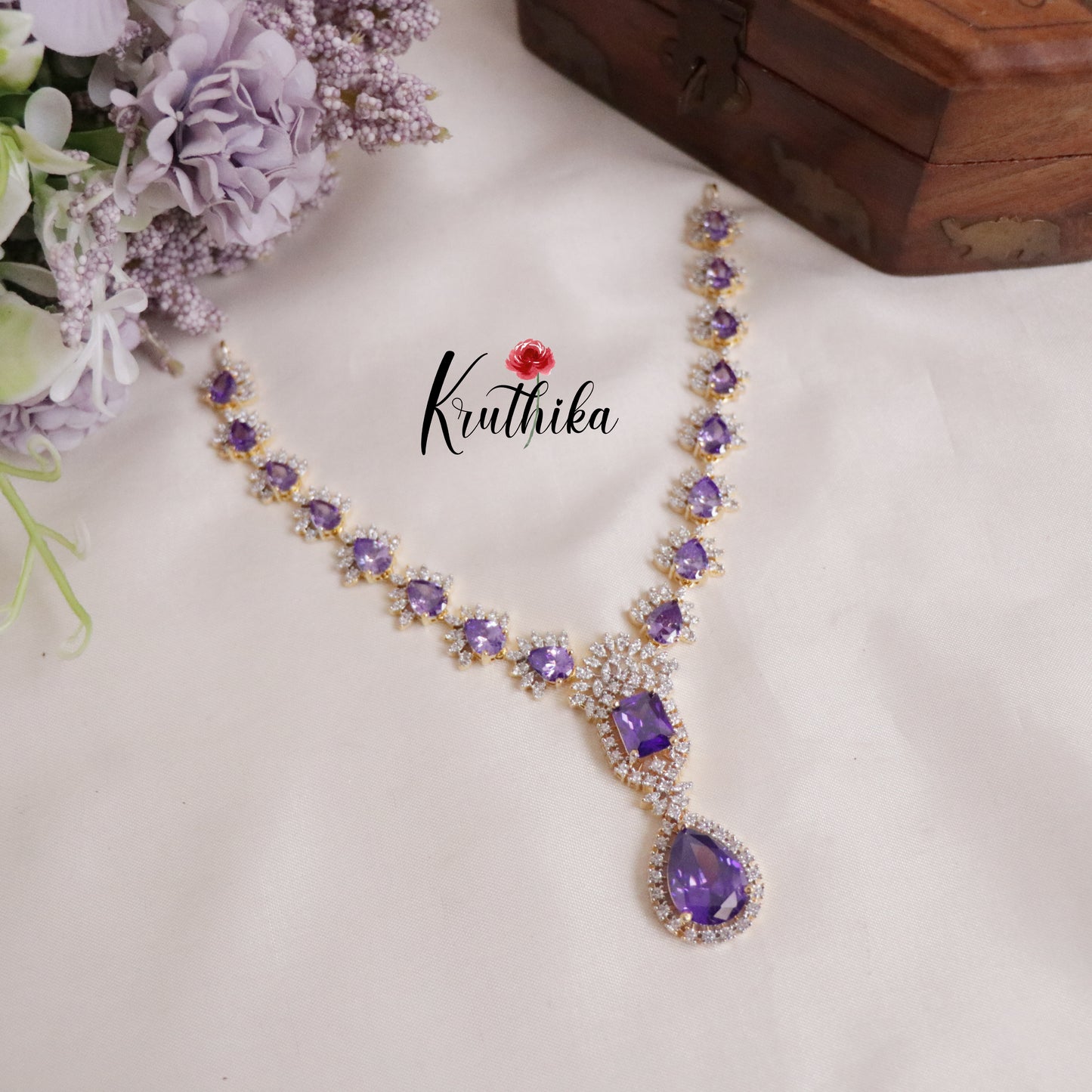 Royal Romance Duo CZ Necklace Set NC2139 (Available in 2 Colours)