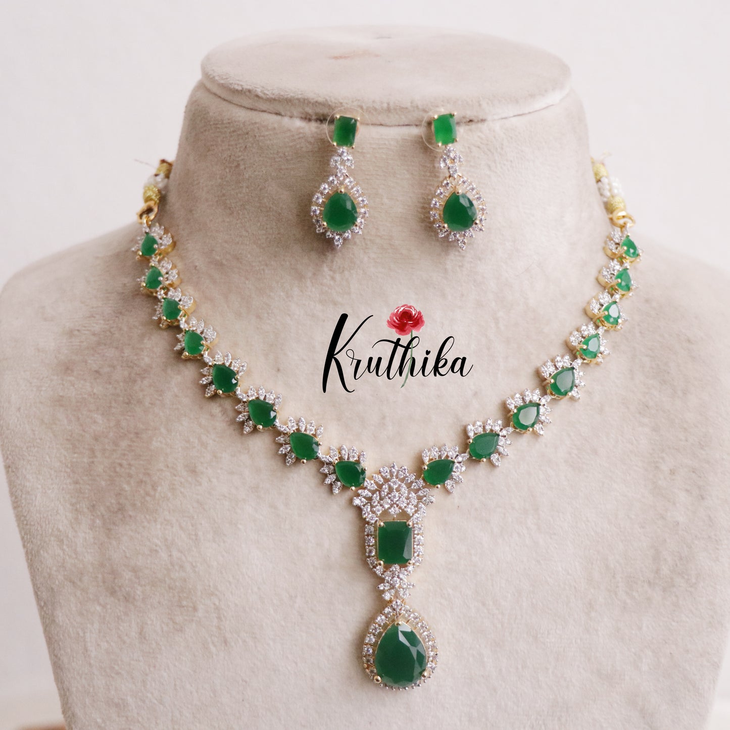 Royal Romance Duo CZ Necklace Set NC2139 (Available in 3 Colours)