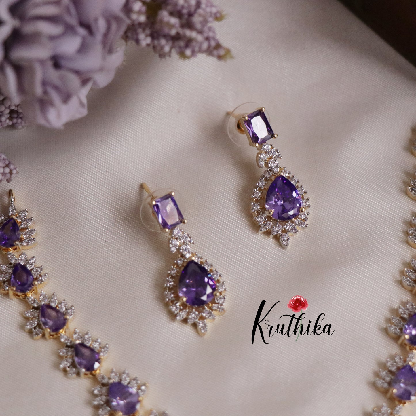 Royal Romance Duo CZ Necklace Set NC2139 (Available in 2 Colours)