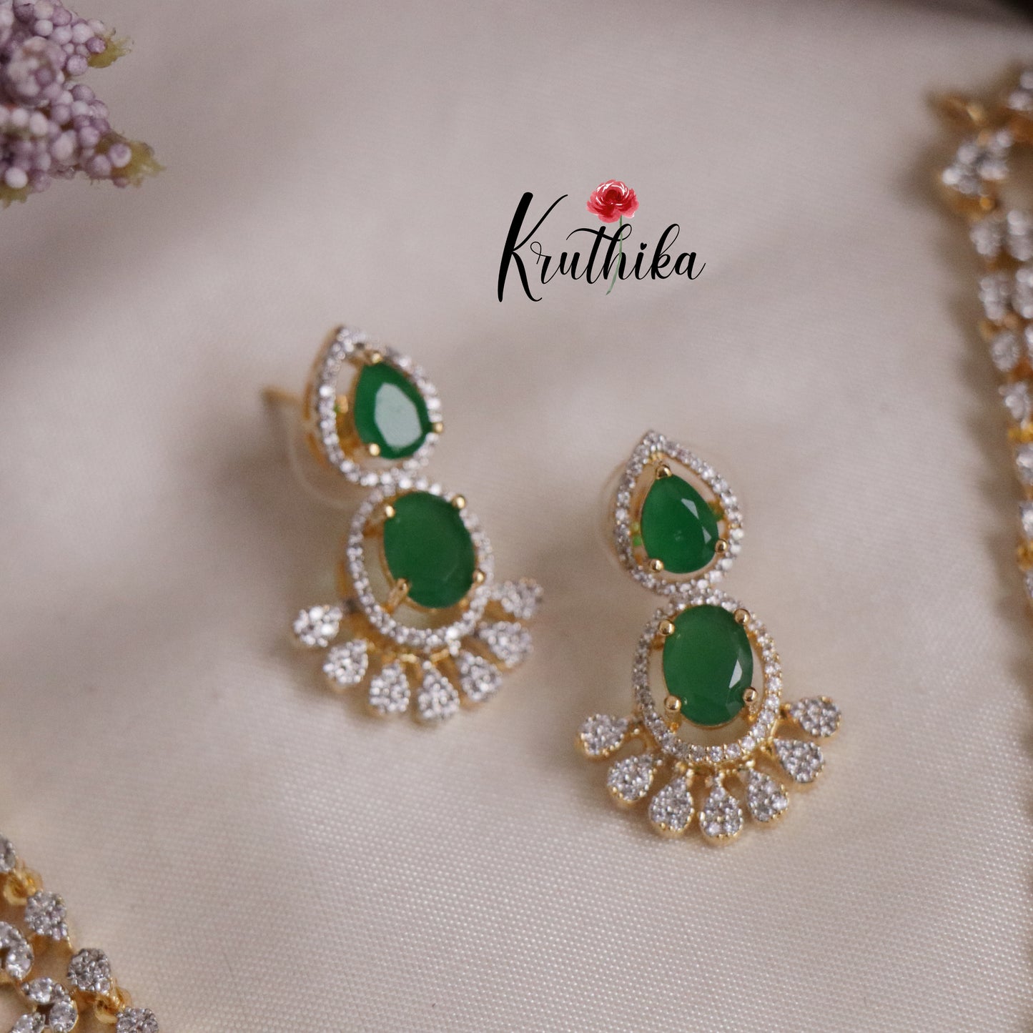Trendy Sparking Double Layer CZ Necklace Set NC2136 (Available in 4 Colours)