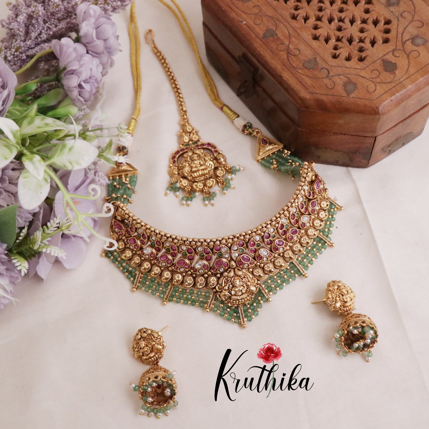 Royal Bridal Temple Lakshmi Jadau Choker NC2110