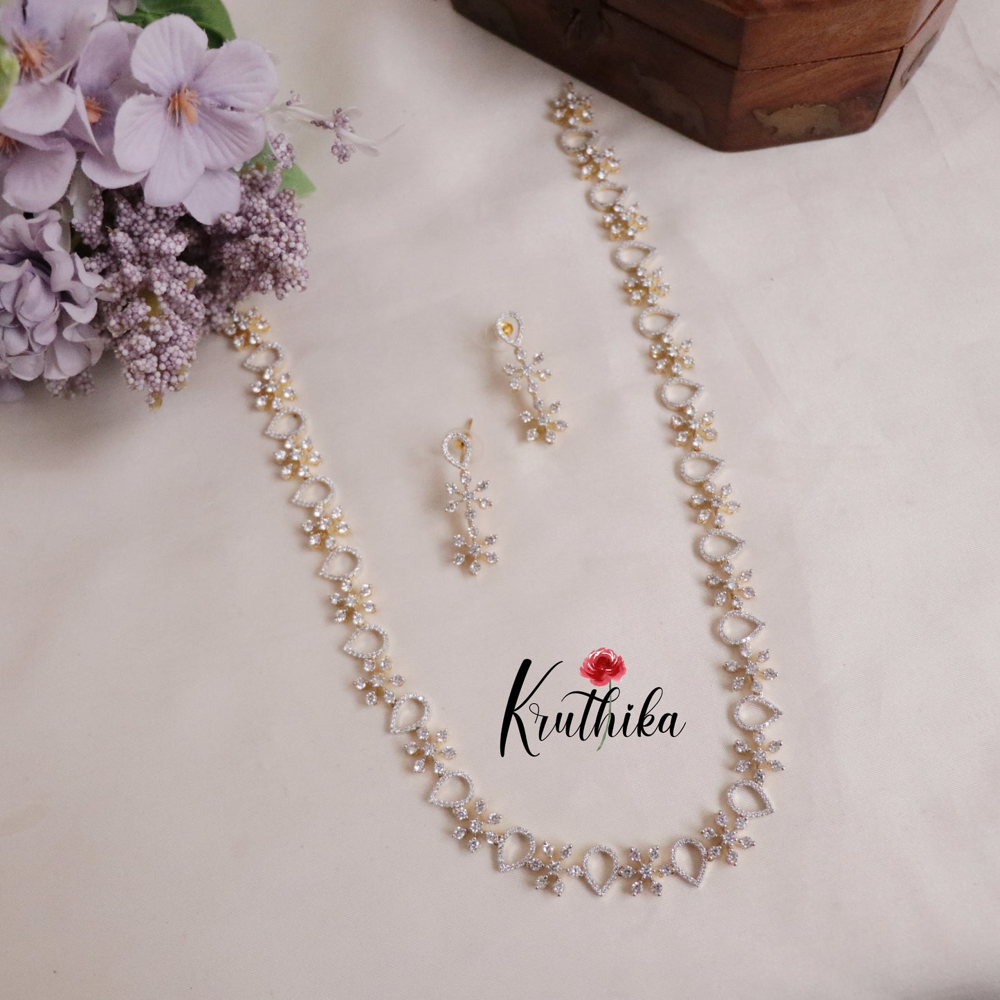 Elegant Sparkling American Diamond Drop Delight Haaram LH1924