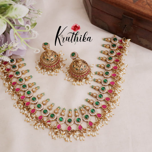 Premium Multi Stone Guttapusalu Bridal Set BS035