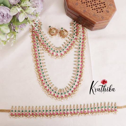 Premium Multi Stone Guttapusalu Bridal Set BS035