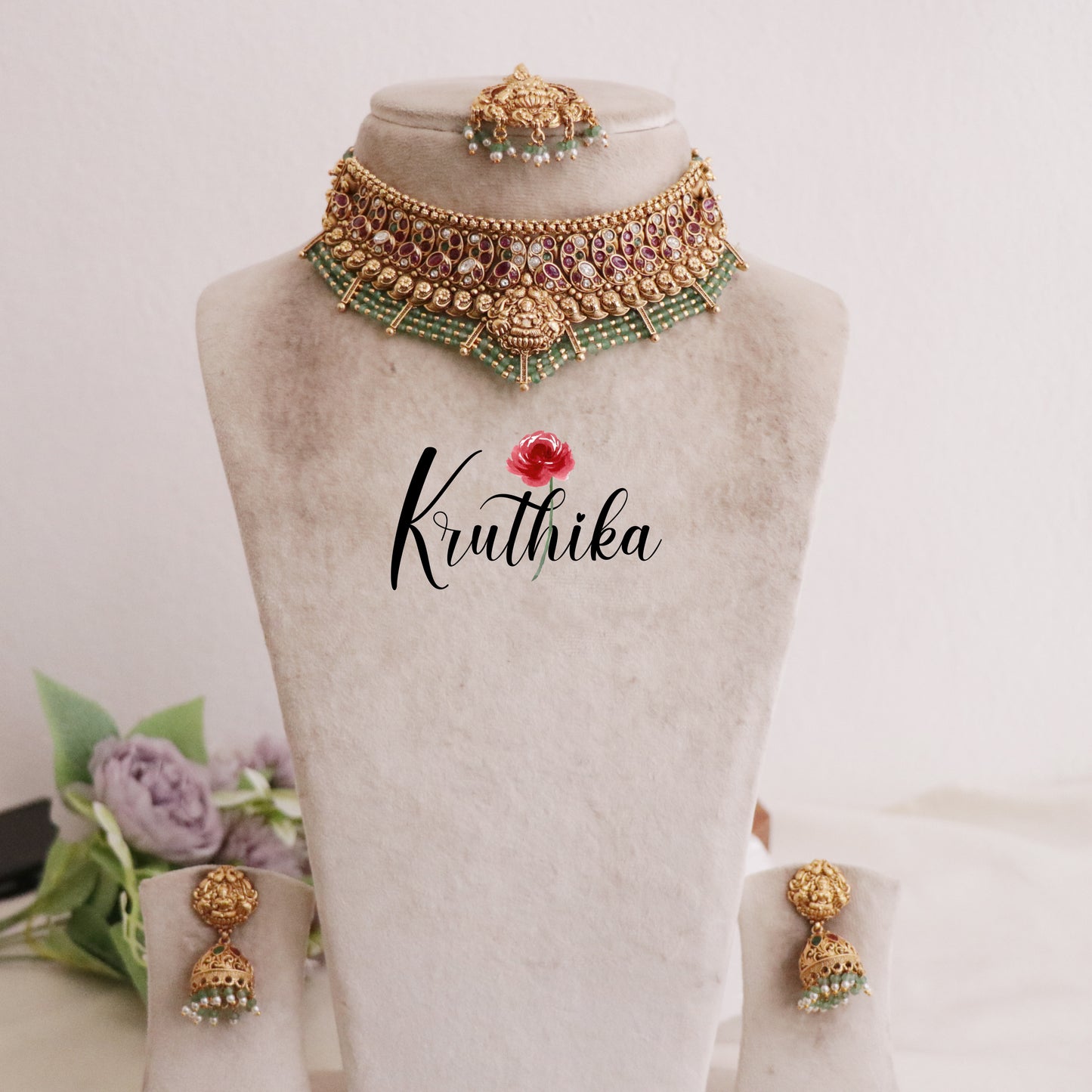 Royal Bridal Temple Lakshmi Jadau Choker NC2110