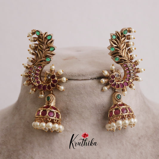 Royal Kemp Mayuri Glow Ear cuff with Jhumkas E473