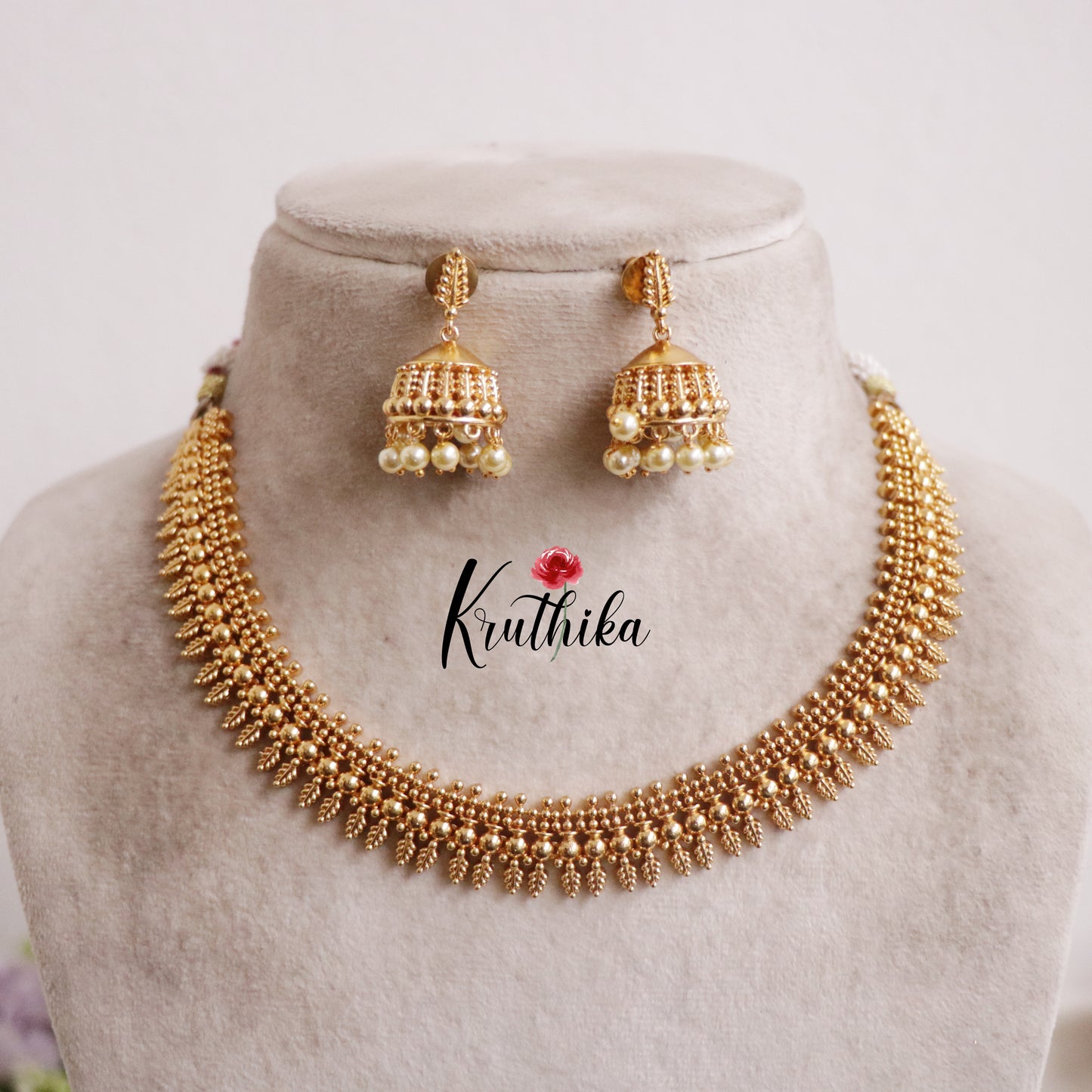 Traditional No stone gold replica leaves necklace NC952
