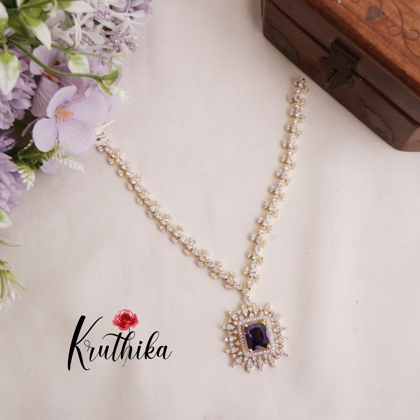 Elegant Sparkling Majesty CZ Necklace Set NC2081 (Available in 3 Colours)